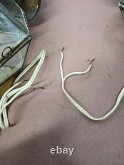 Lot Of 2 Vintage Outside, inside Porch Brass Wall Sconce Light Porch Lantern