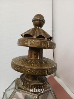 Lot Of 2 Vintage Outside, inside Porch Brass Wall Sconce Light Porch Lantern