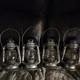Lot Of 4 Dietz Comet Tin Tubular Lantern Vintage Chrome Antique
