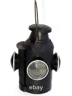 Lot of 03 Railroad Lantern Vintage Antique Indian Rail Lamp Switch 4 Way Signal