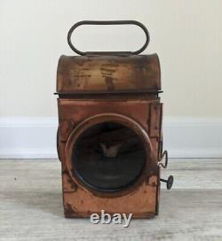 Lot of 2 Copper SHERWOODS Oil Lamp LANTERN Nautical Railroad Antique Vintage