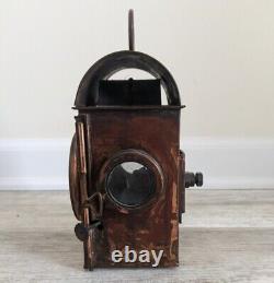 Lot of 2 Copper SHERWOODS Oil Lamp LANTERN Nautical Railroad Antique Vintage