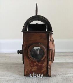 Lot of 2 Copper SHERWOODS Oil Lamp LANTERN Nautical Railroad Antique Vintage
