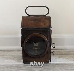 Lot of 2 Copper SHERWOODS Oil Lamp LANTERN Nautical Railroad Antique Vintage