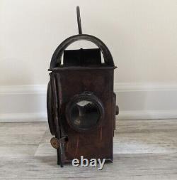 Lot of 2 Copper SHERWOODS Oil Lamp LANTERN Nautical Railroad Antique Vintage
