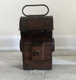 Lot of 2 Copper SHERWOODS Oil Lamp LANTERN Nautical Railroad Antique Vintage
