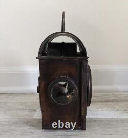 Lot of 2 Copper SHERWOODS Oil Lamp LANTERN Nautical Railroad Antique Vintage