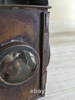 Lot of 2 Copper SHERWOODS Oil Lamp LANTERN Nautical Railroad Antique Vintage
