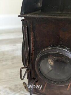 Lot of 2 Copper SHERWOODS Oil Lamp LANTERN Nautical Railroad Antique Vintage
