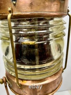 Lot of 3 Antique Nautical Ship Lanterns Copper Kerosene SE Vintage Lights