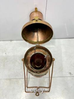 Lot of 3 Antique Nautical Ship Lanterns Copper Kerosene SE Vintage Lights