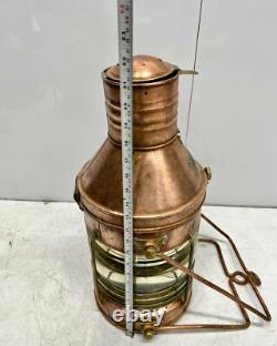 Lot of 3 Antique Nautical Ship Lanterns Copper Kerosene SE Vintage Lights