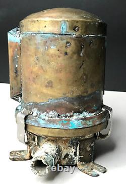 Marine Brass Glass Holophane Brittany Antique Vintage Lantern Antique