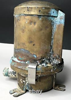 Marine Brass Glass Holophane Brittany Antique Vintage Lantern Antique