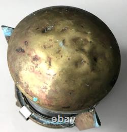 Marine Brass Glass Holophane Brittany Antique Vintage Lantern Antique
