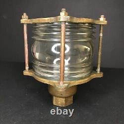 Marine Lantern Antique Vintage Holophane Glass Bronze From Britanny