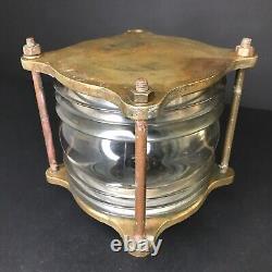 Marine Lantern Antique Vintage Holophane Glass Bronze From Britanny