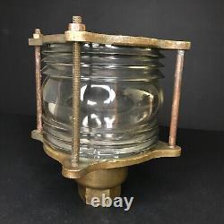 Marine Lantern Antique Vintage Holophane Glass Bronze From Britanny