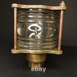 Marine Lantern Antique Vintage Holophane Glass Bronze From Britanny