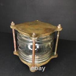 Marine Lantern Antique Vintage Holophane Glass Bronze From Britanny