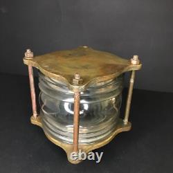 Marine Lantern Antique Vintage Holophane Glass Bronze From Britanny