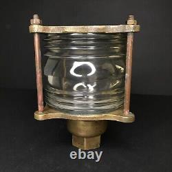 Marine Lantern Antique Vintage Holophane Glass Bronze From Britanny