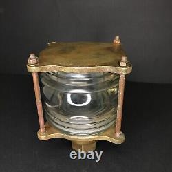 Marine Lantern Antique Vintage Holophane Glass Bronze From Britanny