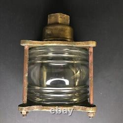Marine Lantern Antique Vintage Holophane Glass Bronze From Britanny