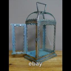 Metal and glass vintage candle lantern antique