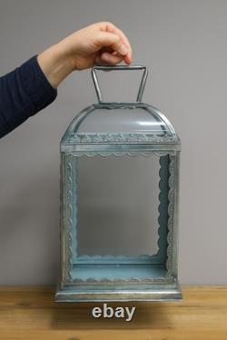 Metal and glass vintage candle lantern antique