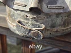 Miners Helmet Turtle Shell Hard Hat Justrite Carbide Lantern Lamp Antique