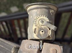 Miners Helmet Turtle Shell Hard Hat Justrite Carbide Lantern Lamp Antique