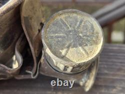 Miners Helmet Turtle Shell Hard Hat Justrite Carbide Lantern Lamp Antique