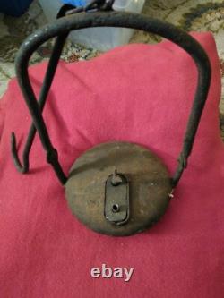 Miners Lamp Tunnel Lantern Cast Iron Lenticular France Antique 1800s Original