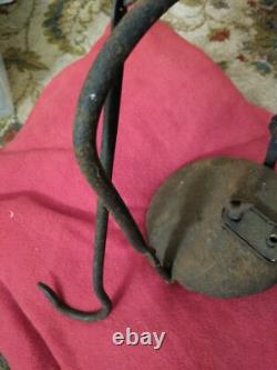 Miners Lamp Tunnel Lantern Cast Iron Lenticular France Antique 1800s Original