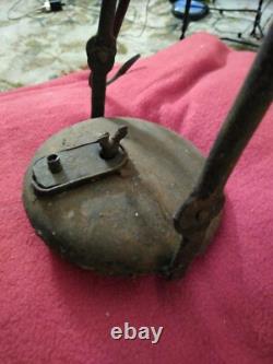 Miners Lamp Tunnel Lantern Cast Iron Lenticular France Antique 1800s Original