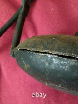 Miners Lamp Tunnel Lantern Cast Iron Lenticular France Antique 1800s Original