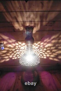 Moroccan Lamp Lantern Antique Table Brass Lamp Arabic Style cutout Light casting