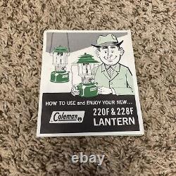 NIB Vintage 1967 Coleman Lantern 220F 195 Green Original Box & Instructions
