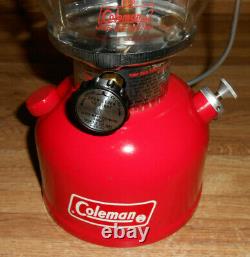 NICE COLEMAN LANTERN 200A RED Single Mantle With BOX, INSTRUCTION & EXTRA'S WORKS