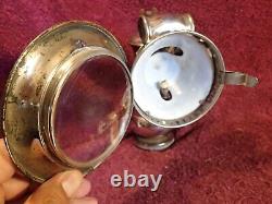 NICE CONDITION ANTIQUE OLD VINTAGE BICYCLE CARBIDE LAMP LANTERN w ORIGINAL GLASS