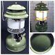 NICE Vintage SEARS Camping Lantern 72325 Avocado Green 5/77 Orig Frosted Globe
