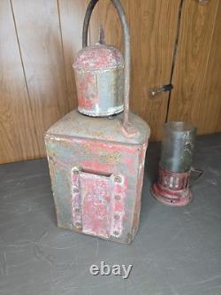Nathaniel Tufts Antique Tin Port Lantern Patent 1873 Swivel Top Rare Ship Light