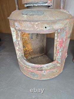 Nathaniel Tufts Antique Tin Port Lantern Patent 1873 Swivel Top Rare Ship Light