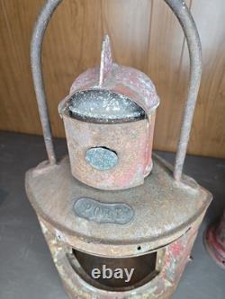 Nathaniel Tufts Antique Tin Port Lantern Patent 1873 Swivel Top Rare Ship Light