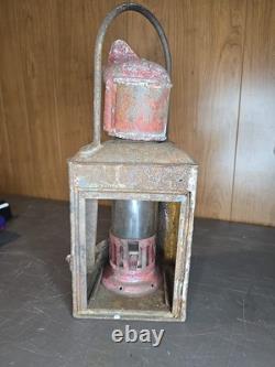 Nathaniel Tufts Antique Tin Port Lantern Patent 1873 Swivel Top Rare Ship Light