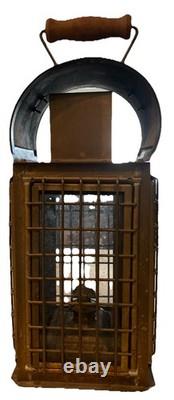 = Nautical Brass Portable Oil Caged Lantern Sherwood Wedge Kerosene Lamp