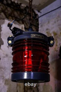 Nautical RED Light VesselSignal Navigation LightSoviet MarineBoat Lantern