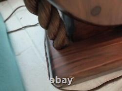 Nautical Themed Table Lamps Vintage Lantern Brass Beach 3 Mode Block/Pulley NICE