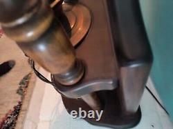 Nautical Themed Table Lamps Vintage Lantern Brass Beach 3 Mode Block/Pulley NICE